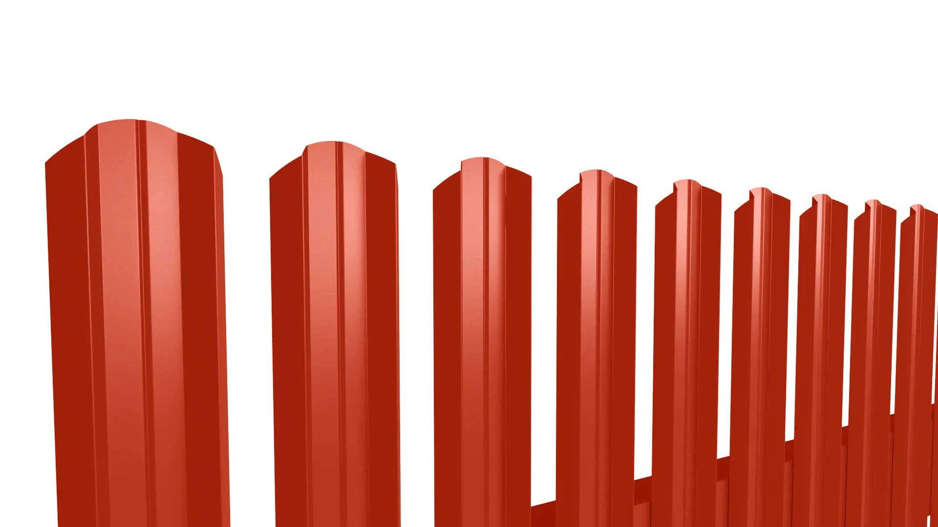 Евроштакетник полукруглый PURMAN RAL3005 99х0.5 мм